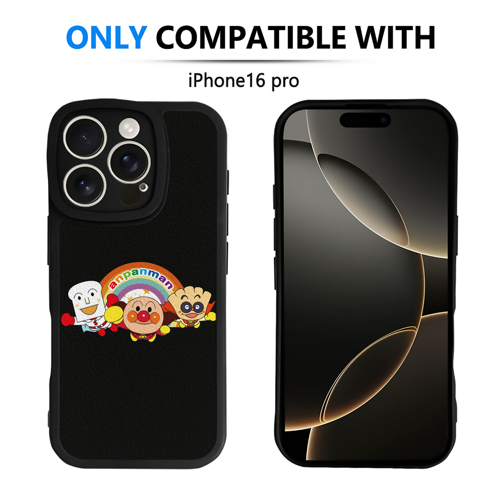 （画像用） アンパンマン Anpanman 【iPhone 16シリーズ対応】シリコンスマホケース（レザー調） 材質：シリコン